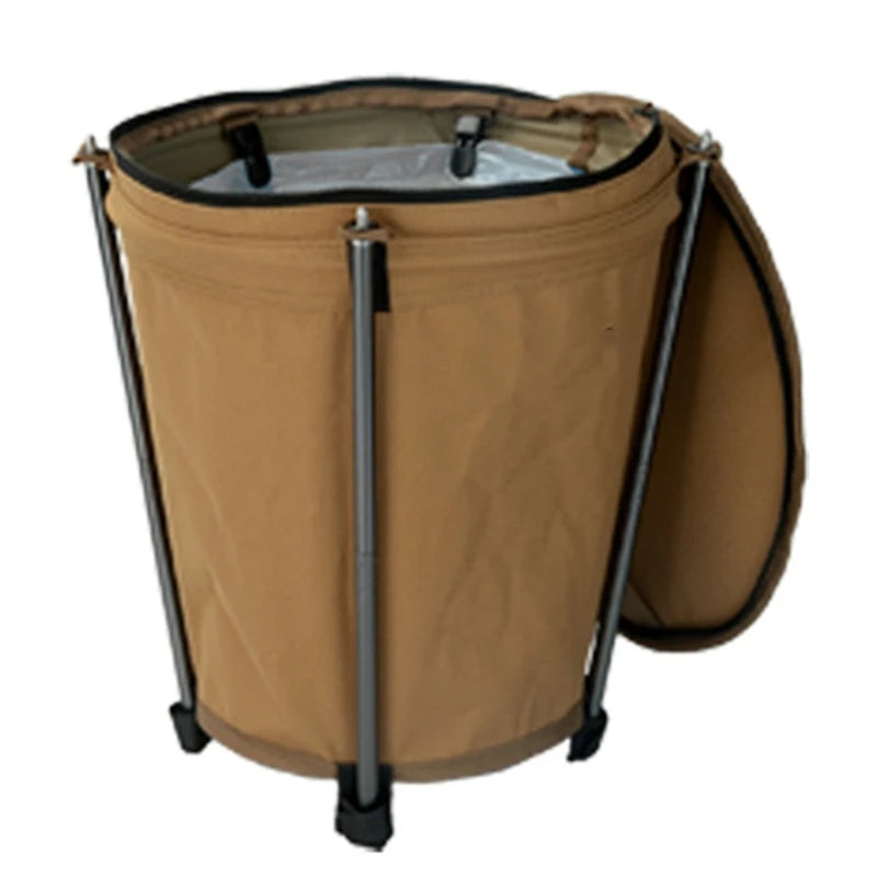 Outdoor Camping Trash Can Portable Garbage Bin Lightweight Round Bucket Wastebasket Can Container for Hiking Camping