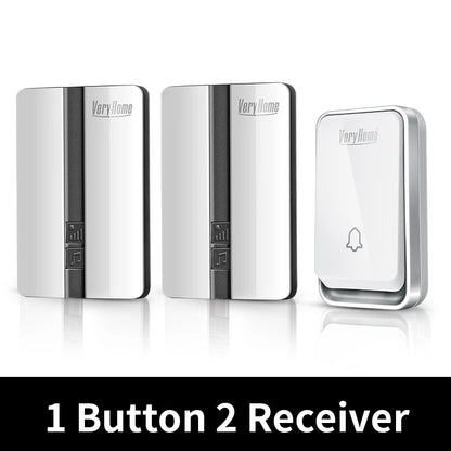 VeryHome Wireless Doorbell Waterproof Self-powered Button Smart Door Bell Sets Home Welcome Outdoor House Chimes  Receiver
