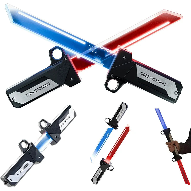 Lightsaber Toy, Double Sword Insertion, Swing and Stretch, 2-in-1, Role-Playing, Boys and Girls Holiday Birthday Gifts