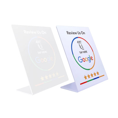 5YOA Google Review Card NFC station 13.56Mhz programmable table NFC Google Reviews display bending card standing brand bracket