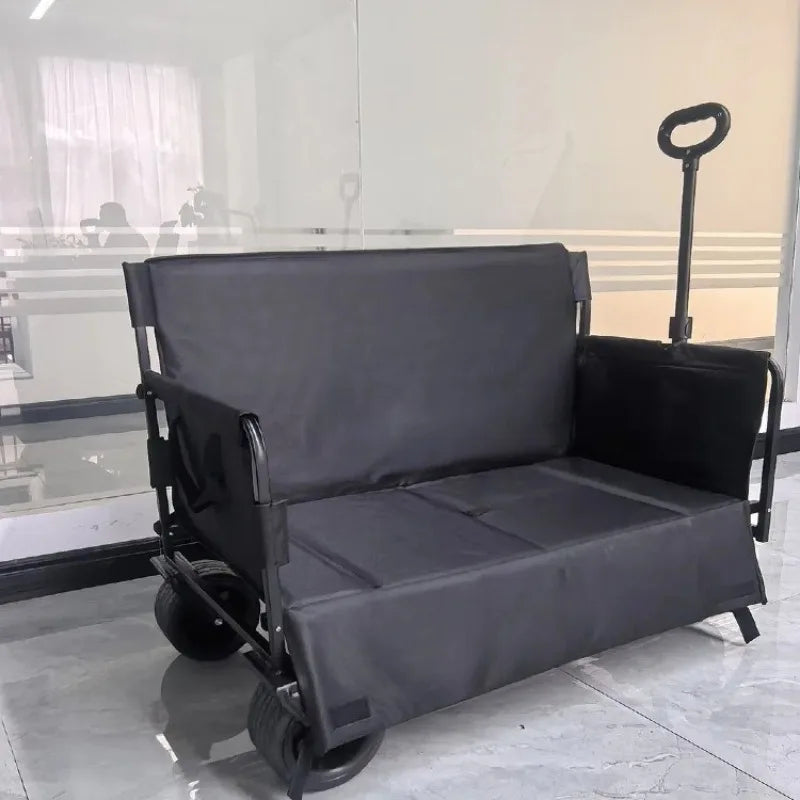 Outdoor Travel Seated Camping Cart Hiking Convenient Relaxing Large Capacity Loadable Trolley Outdoor Transported Multi Tools