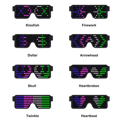 LED Glasses Light Up Dynamic Party Favor Glasses Festival Christmas USB Rechargeable LED Rave Glowing Flashing Glasses