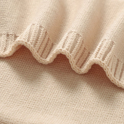 90*70cm Baby Receive Blankets Knitted Comfort Portable All Seasons Newborn Boys Girls Monthly Swaddle Wrap Cuddle Quilt Cellular