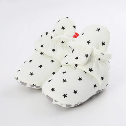 Meckior New Baby Socks Shoes Star Toddler First Walkers Booties Cotton Comfort Soft Anti-slip Warm Infant Baby Boy Girl Shoes