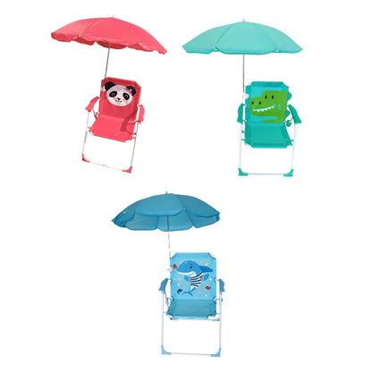 Child Folding Beach Chair with Umbrella Camping Chair for Sun Kids Fishing