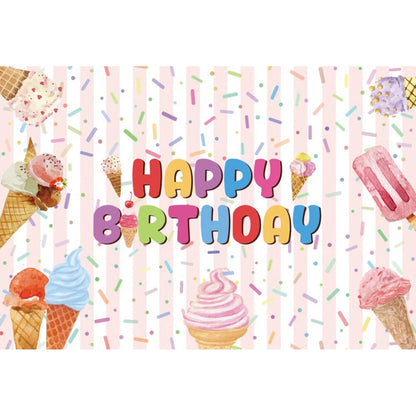 Candy Bar Baby Shower Birthday Backdrop Ice Cream Car Donuts Lollipop Party Photo Background Cake Table Decor Photography Props