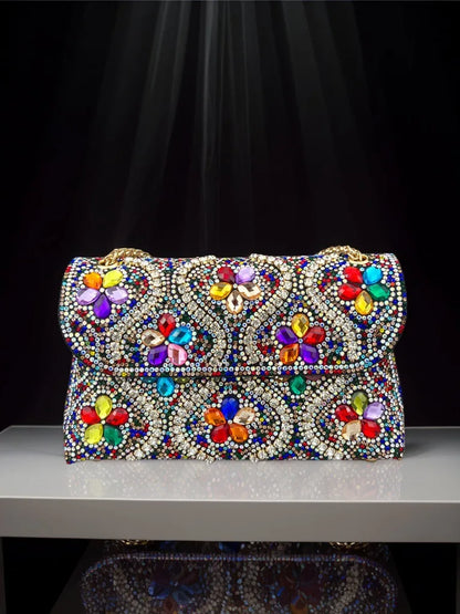 New fashion Rhinestone Handmade Shoulder Bag High Quality Shoulder Crossbody Evening Bag