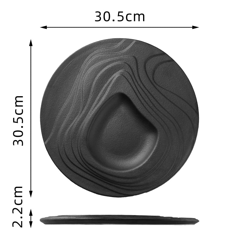 Ceramic Dining Plate Irregular Terraced Solid Color Dessert Snack Sushi Plates Molecular Cooking Tableware Commercial Tableware
