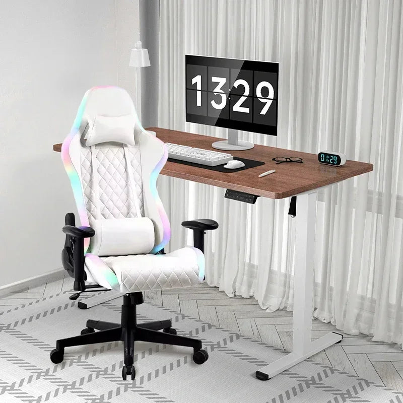 mComputer Ergonomic LED Lamp E-sports Chair Comfort Adjustable PU Leather Gaming Chair With Lights l