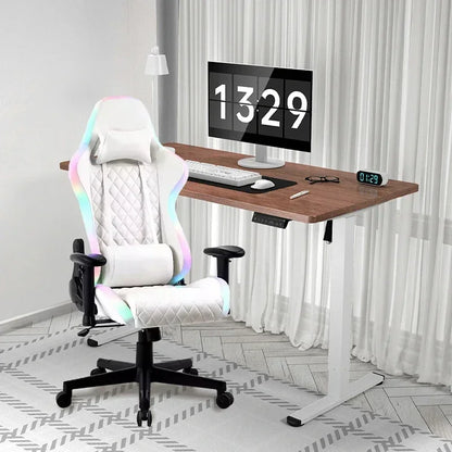 mComputer Ergonomic LED Lamp E-sports Chair Comfort Adjustable PU Leather Gaming Chair With Lights l