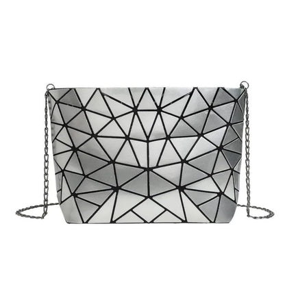 Women's Stylish Foldable Rhombus-Patterned Crossbody Bag, Korean and Japanese Trendy Shoulder and Handbag, Popular Fashion Item