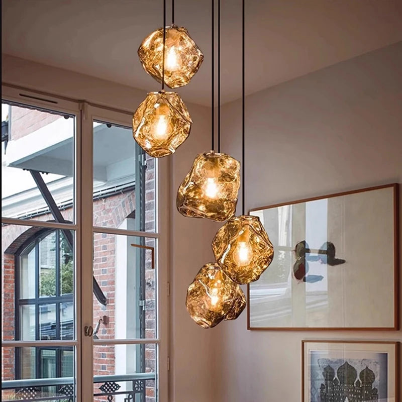 Modern home decor led lights pendant light lamps forstaircase Chandeliers for living room hanging light indoor lighting