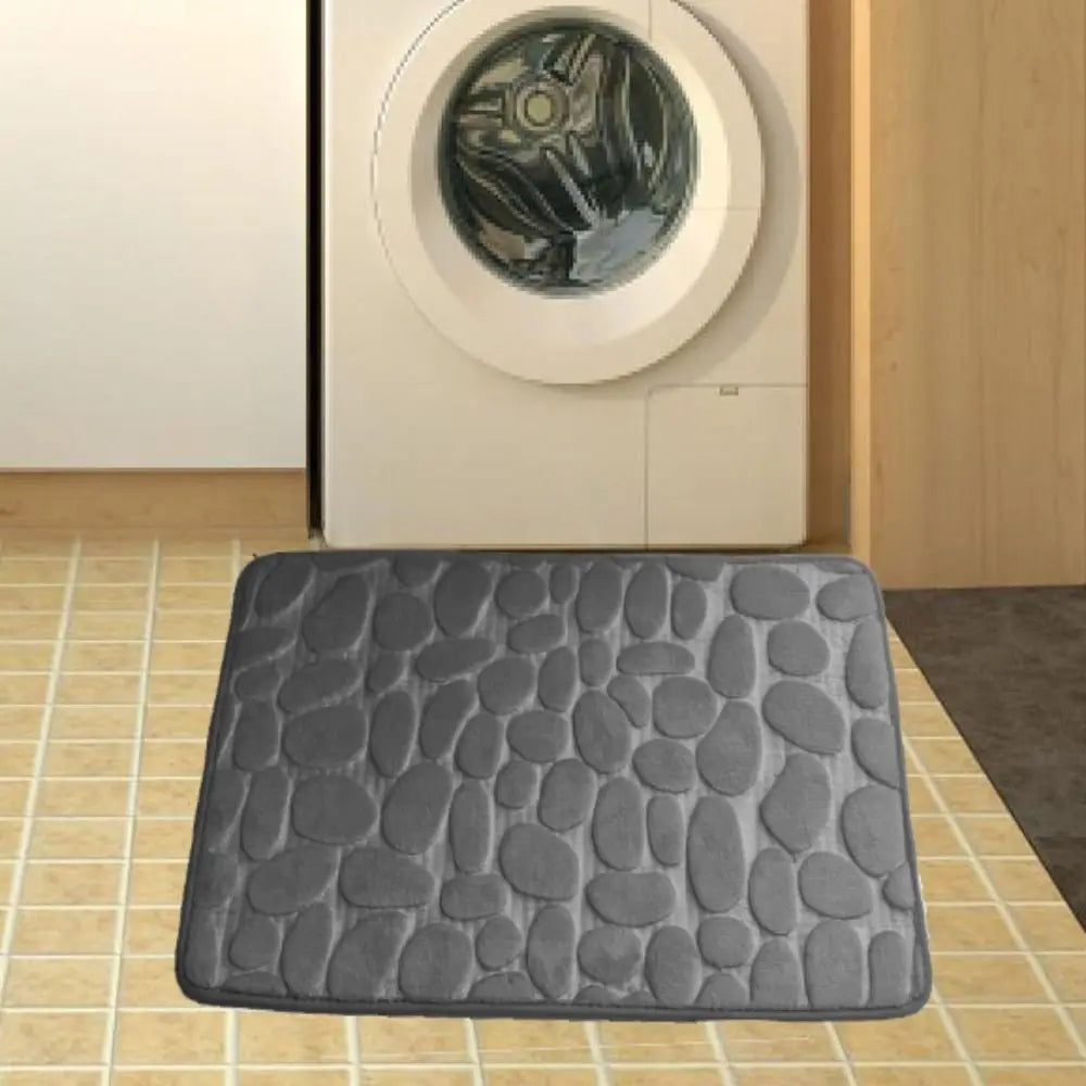 Cobblestone Embossed Bath Mat Non-slip Carpets Water Absorption Washable Bathtub Floor Rug Shower Doormat Bathroom Decor