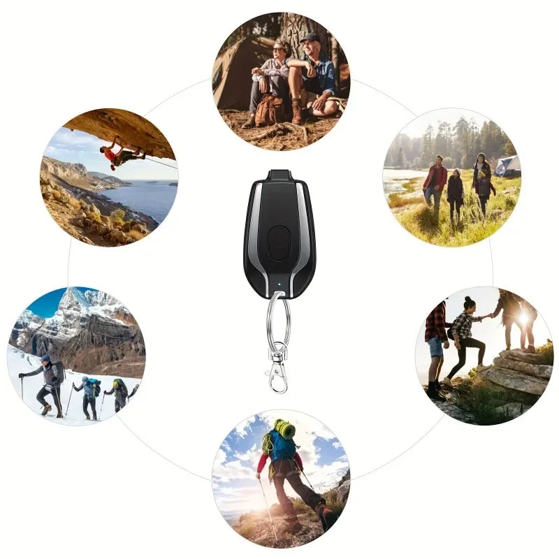 2025 New 1500mAh Mini Keychain Emergency Power Bank Portable Power Bank Keychain Emergency Charger for iPhone13 12 Xiaomi Huawei