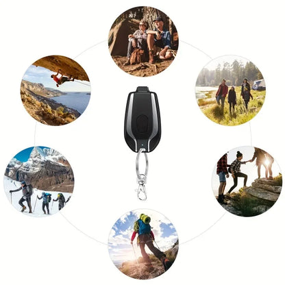 2025 New 1500mAh Mini Keychain Emergency Power Bank Portable Power Bank Keychain Emergency Charger for iPhone13 12 Xiaomi Huawei