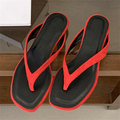 Eilyken Fashion Shallow Square Clip Toe Slippers Women Low Heels Sandals 2026 Summer Party Flip Flops Female Shoes