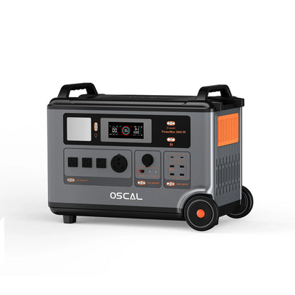 OSCAL PowerMax 3600SE Portable Power Station With 200W Solar Panel, 3600Wh LiFePO4 Battery, Solar Generator optional 200W Solar Panel, 3600W (Surge 7200W) Fast charging Home Backup Battery, Power Supply for Camping, RV