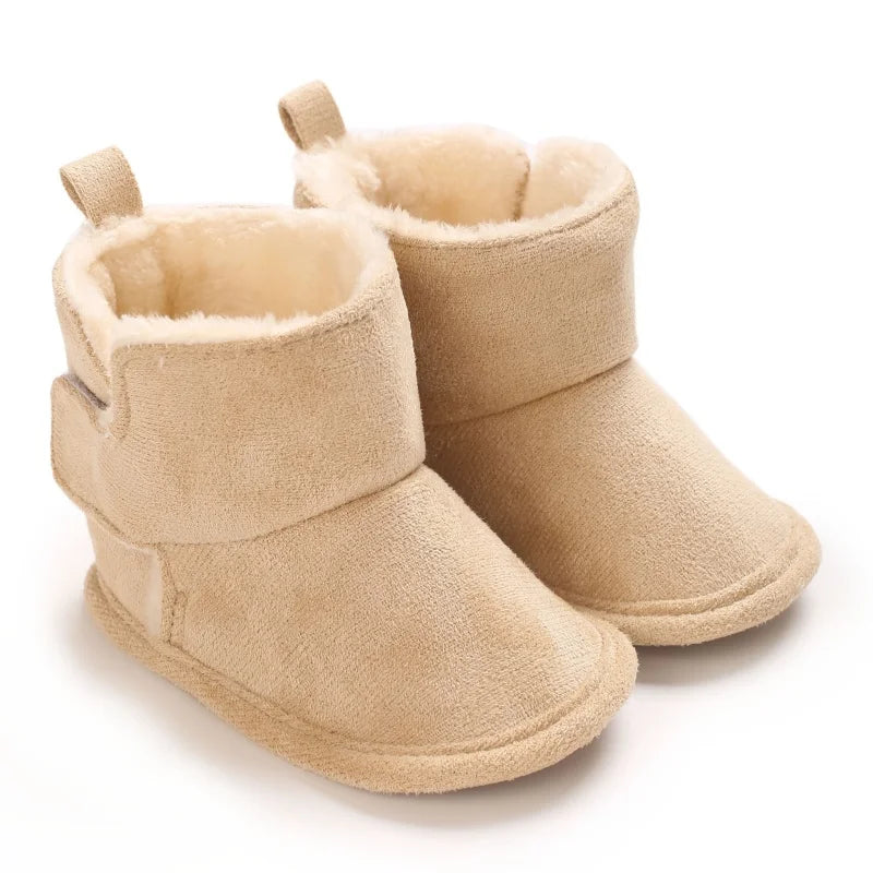 Winter Warm Snow Boots, Soft Sole Velcro Footwear, Baby Learning Walk Shoes for Newborn Infants 0-18M
