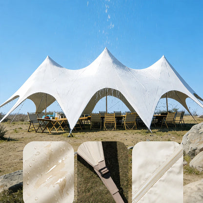Large Outdoor Canopy Tent Sun Shade Shelter Heavy Duty Waterproof Star Canopy for Camping Backyard Party Wedding Party