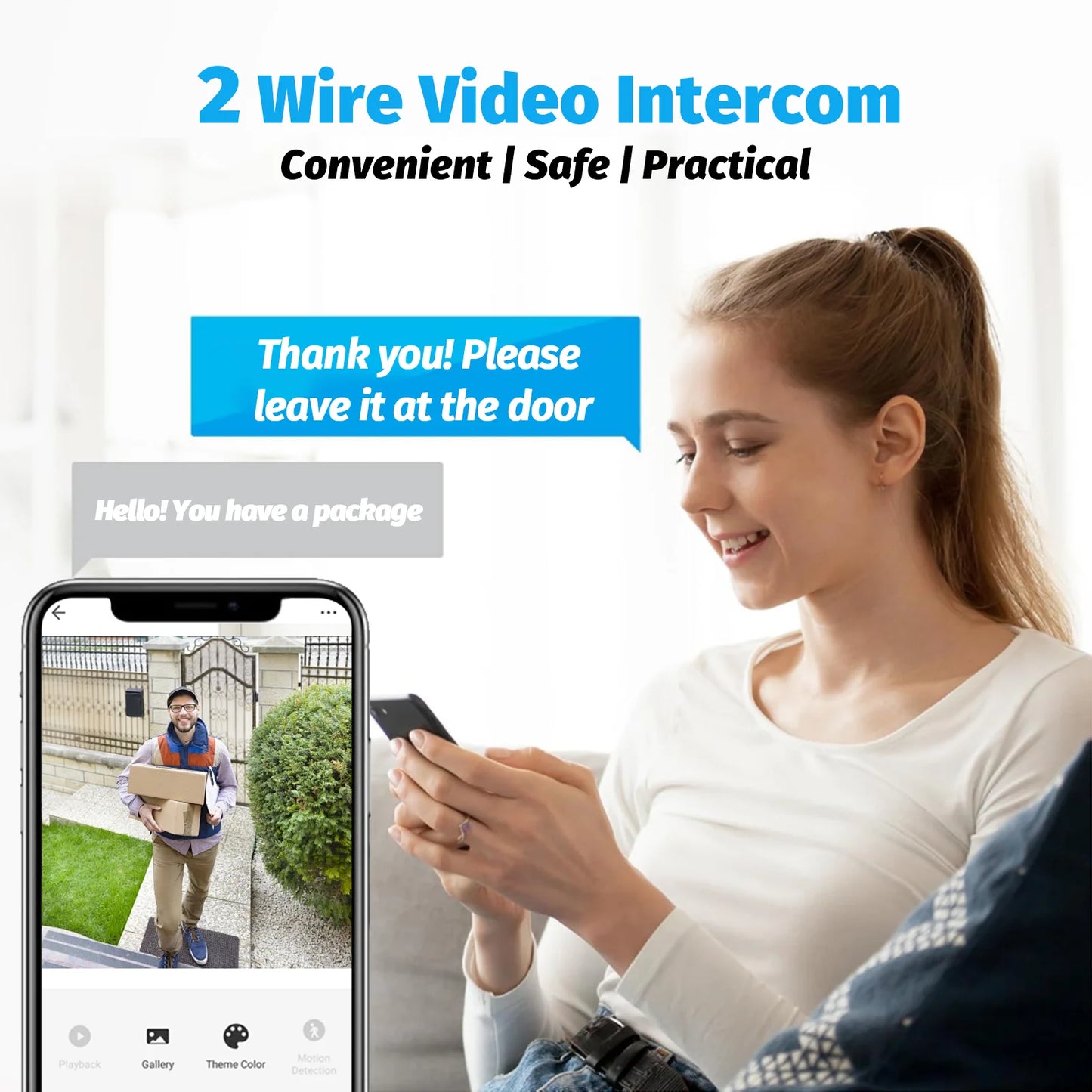 Tuya Smart 7 Inch HD Video Intercom System with 1080p Night Vision, Door Bell Camera with Move Detection & Remote Access