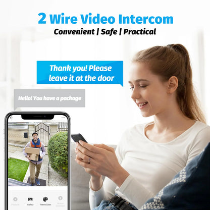 Tuya Smart 7 Inch HD Video Intercom System with 1080p Night Vision, Door Bell Camera with Move Detection & Remote Access