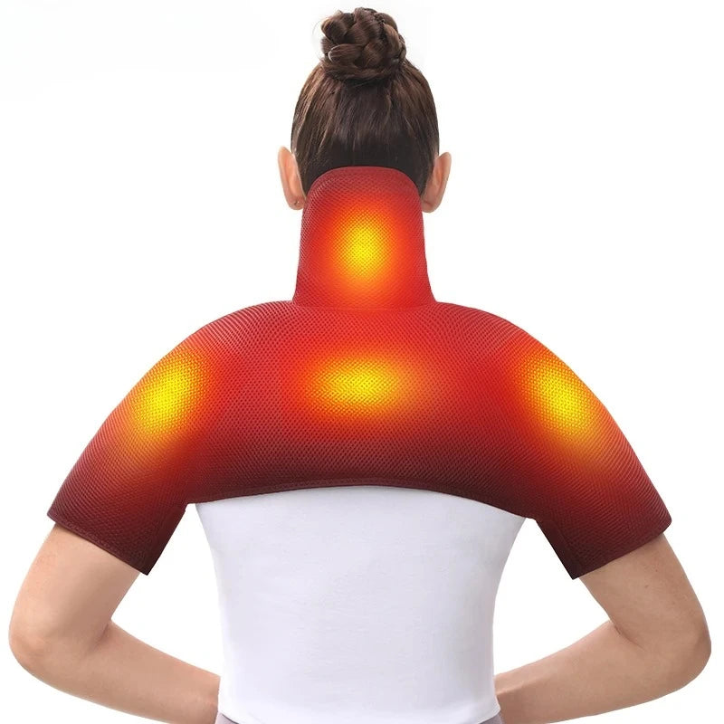 Heated Shoulder Back Massager 3 Massage Heating Functions Fits Shoulders Neck Back Relieves Cervical Soreness Muscle Strains