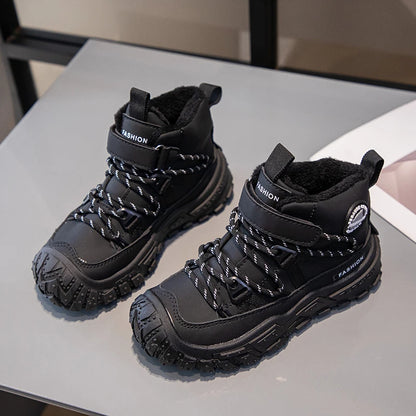 Kids Sneakers Anti-slip Wear-resistant Hiking Shoes for Children Boys Winter Outdoor Sports Shoes Warm Cotton Snow Boots for Kid