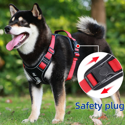 Tactical No-Pull Dog Harness Reflective Heavy Duty Oxford Cloth Waterproof Medium Large Breed Outdoor Walking Pet Vest Harness