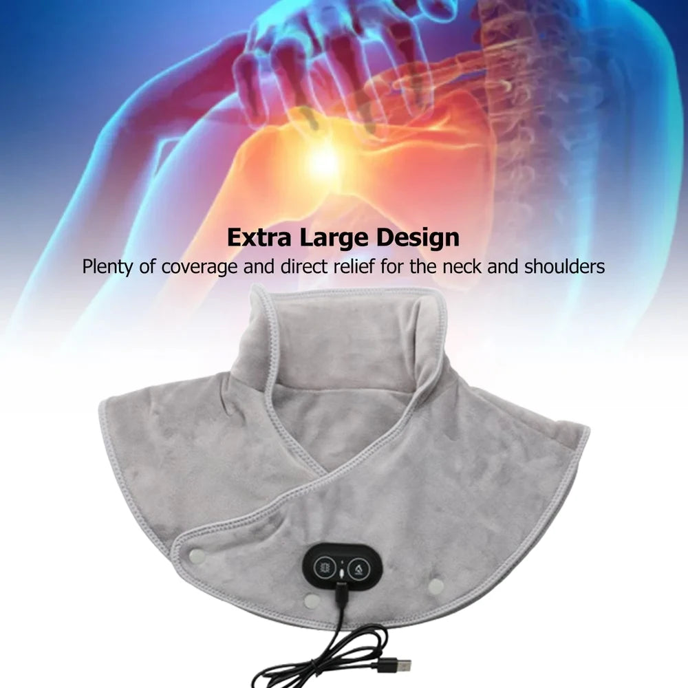 Electric Heating Shoulder Neck Pad Massager Three Gear Hot Compress Cervical Shawl Warmer for Heated Scarf Best Back Relax Brace