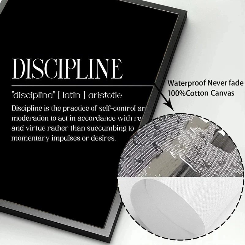 Motivational Quotes Inspirational Discipline Prints Poster Canvas Painting Modern Wall Art Picture for Living Room Home Decor