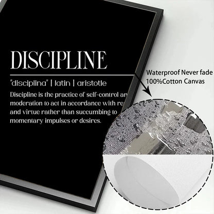 Motivational Quotes Inspirational Discipline Prints Poster Canvas Painting Modern Wall Art Picture for Living Room Home Decor