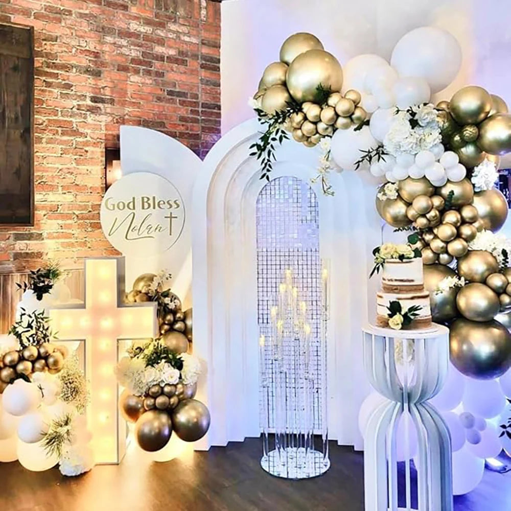 Metallic Gold White Balloons Garland 30th Birthday Party Decor Balloon Arch Kit Wedding Graduation Anniversary Decoration Globos