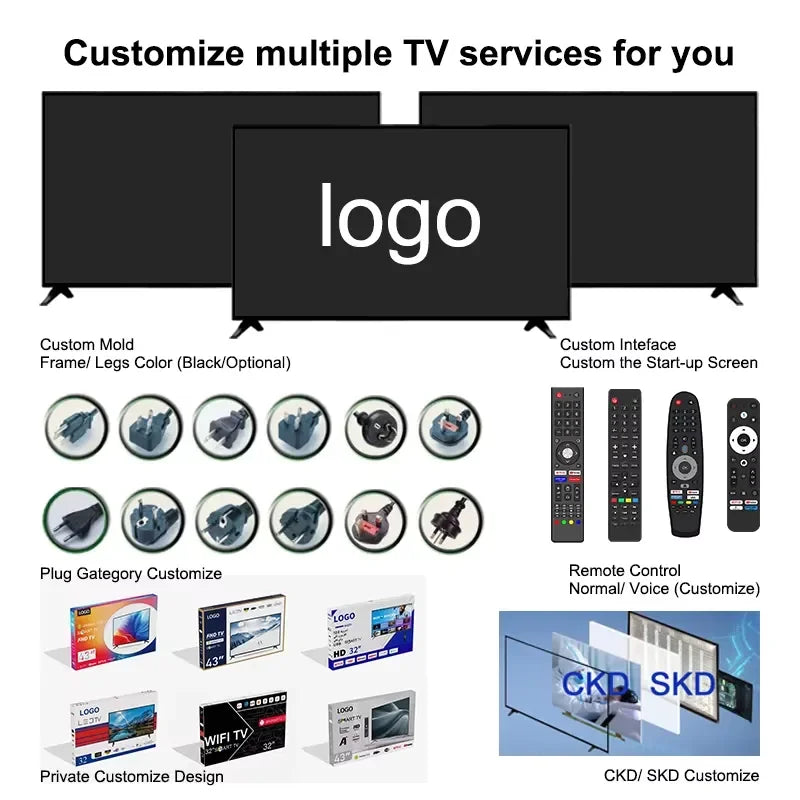 4K Smart TV for Cinema Experience for Android TV 32 43 50 55 60 65 70 75 85 Inch Home Entertainment Display
