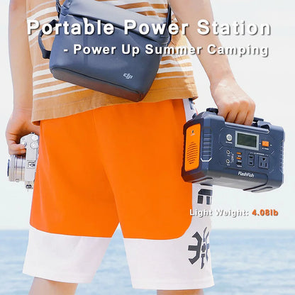 FlashFish E200 151Wh Portable Power Station 200W Pure Sine Wave Solar Generator, 40800mAh Battery Backup with AC/DC/USB Outputs, 7 Devices Charging, for Camping, Travel, Emergency, Outdoor Use