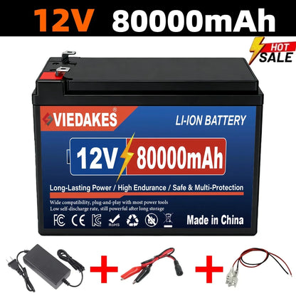 VIEDAKES Brand New 3S7P 12V 100Ah LiFePO4 18650 Battery Pack Power Bank Lightweight Design for Hiking Backpacking Trips