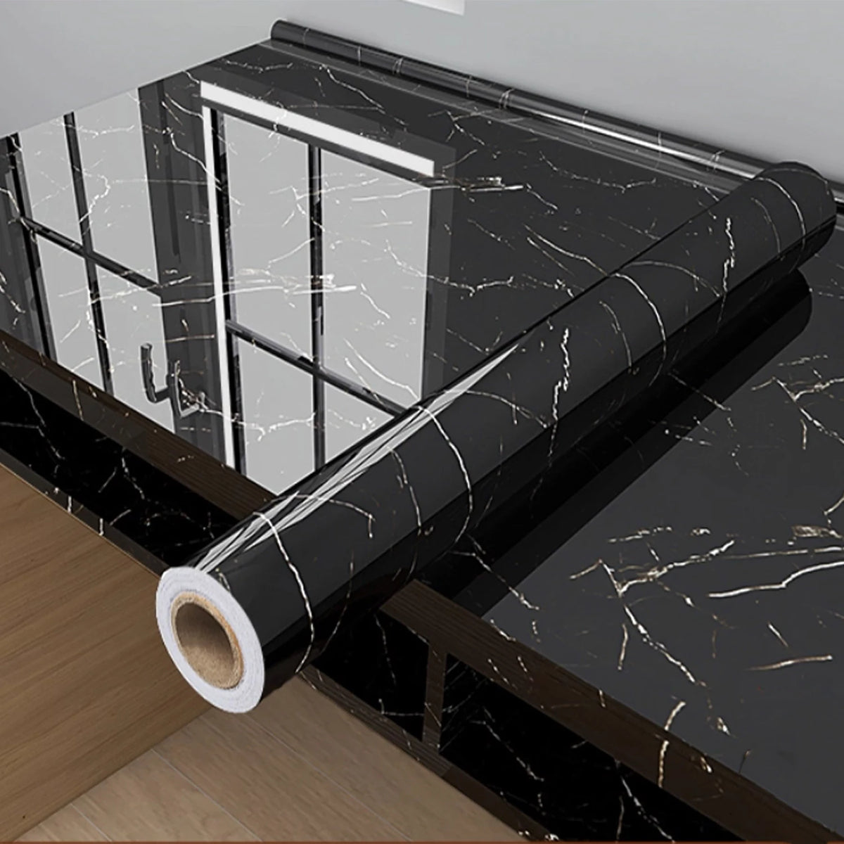 80cm Marble Vinyl Self Adhesive Wallpaper Waterproof Contact Paper PVC Wall Stickers for Kitchen Livingroom Home Decorative Film