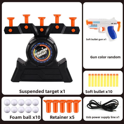 New Electric Floating Ball Shooting Target Toy Set Soft Bullet Pistols Interactive Indoor Outdoor Game Birthday Gift for Kids