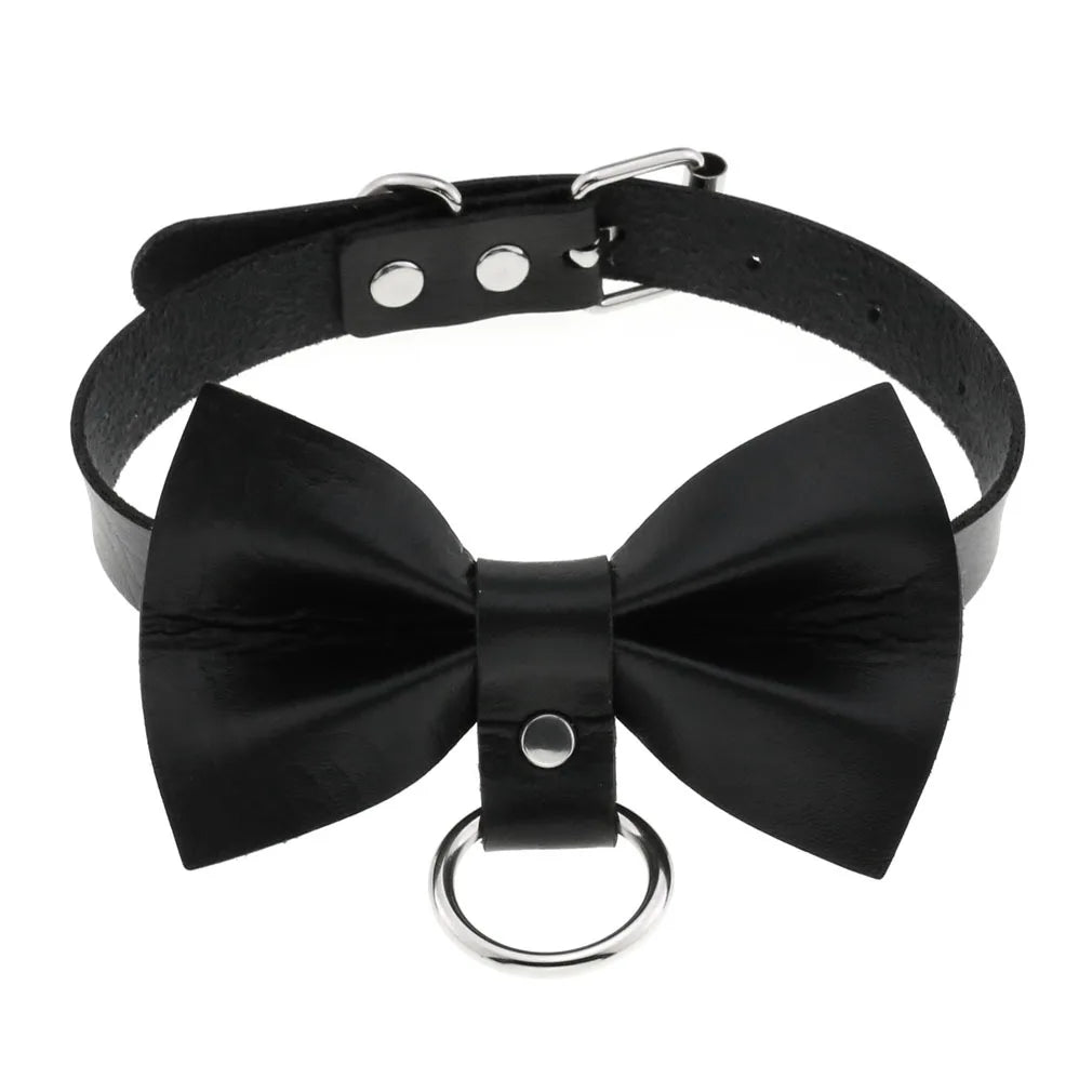 DIEZI Vintage Sweet Cool Hip Hop Rivet Choker Necklace Harajuku Gothic Club Black PU Leather Collar Torques Necklace Jewelry