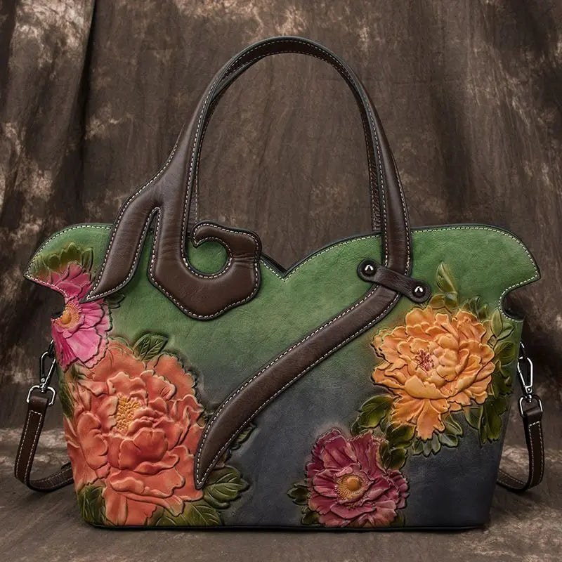 New Retro Leather Bag Cowhide Genuine Leather Handbags Women Crossbody Bag Single-shoulder Bags Fashion Big Capacity Package