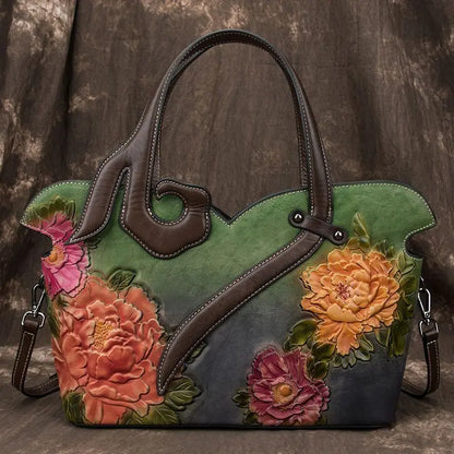 New Retro Leather Bag Cowhide Genuine Leather Handbags Women Crossbody Bag Single-shoulder Bags Fashion Big Capacity Package
