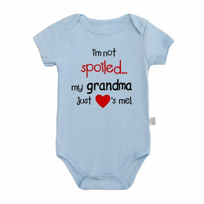 I'm Not Spoiled My Grandma Loves Me Baby Romper Crawling Clothes Triangle Onesies Newborn Baby Clothes Onesies for Babies