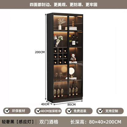 Mini Wine Cabinet Coffee Bar Cabinet for Living Room Home Decor Liquor Display Storage Furniture Wooden Beverage Cooler with