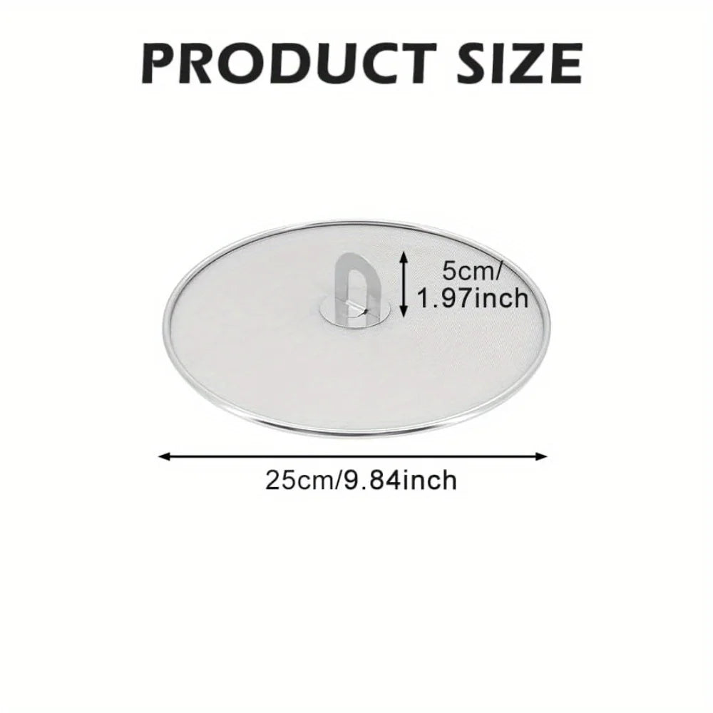 1/3Pcs Splatter Screen for Frying Pan Cooking, Stainless Steels Frying Pan Splatter Guard with Fold Flat Knob Cover Protector