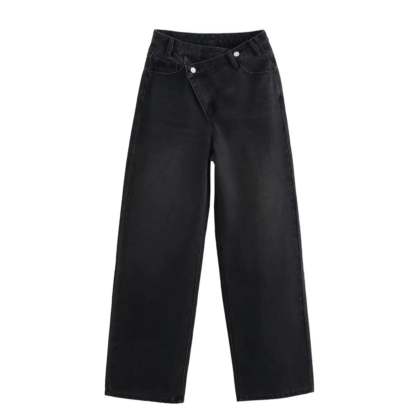 HH 2025 Summer Women's Fashionable Straight Jeans High Waist Vintage Zipper Women's Casual Jeans Commuting Streetwear Y2K