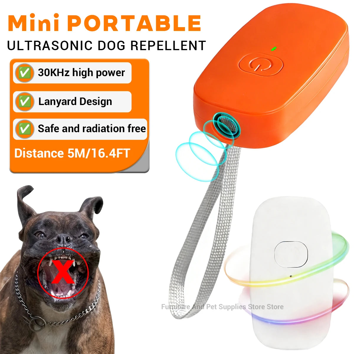 Ultrasonic stray dog repellent pet dog training device rechargeable anti barking and anti barking deterrent device stop barking