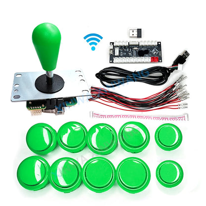 Copy Sanwa Arcade Game Joystick Diy Kit For Ps3 PC Android Zero Delay Wireless Usb Board Controller Push Button Cable Set