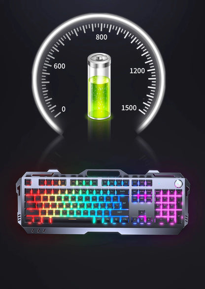 Qianxingzhe Wireless Keyboard Mouse Set Mechanical Feel Rechargeable Rgb Backlit Wrist Rest Multifunctional Knob Gaming For Pc
