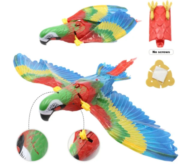 NONOR Cat Interactive Toys Simulation Bird Electric Hanging Eagle Flying Bird Cat Teasering Play Cat Stick Scratch Rope Pet Toys