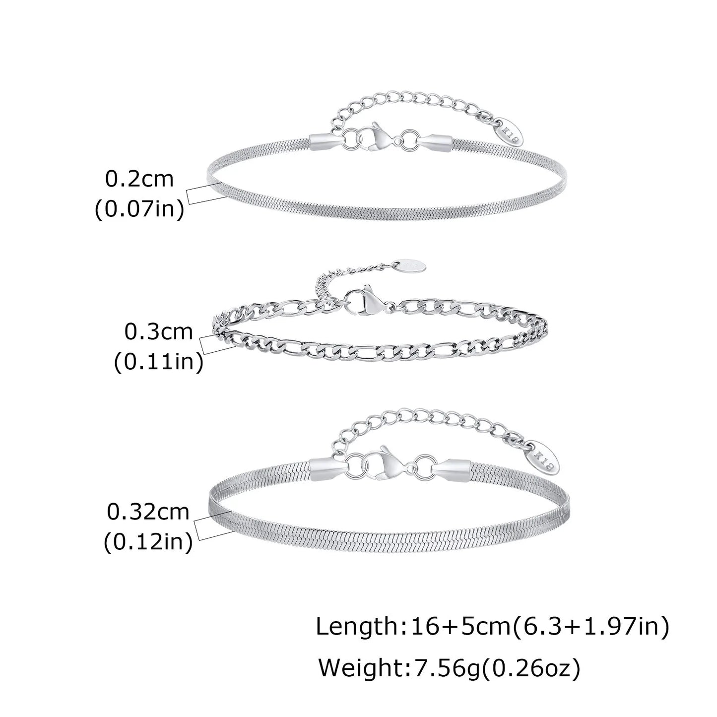 1/2/3pcs Chain Bracelet for Men Women,Stainless Steel Twisted Rope Cuban Chain Wristband,Hip Hop Minimalist Jewelry Gift