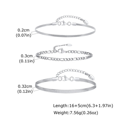 1/2/3pcs Chain Bracelet for Men Women,Stainless Steel Twisted Rope Cuban Chain Wristband,Hip Hop Minimalist Jewelry Gift